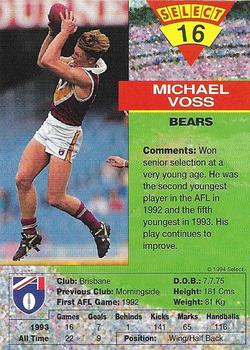 1994 Select AFL #16 Michael Voss Back